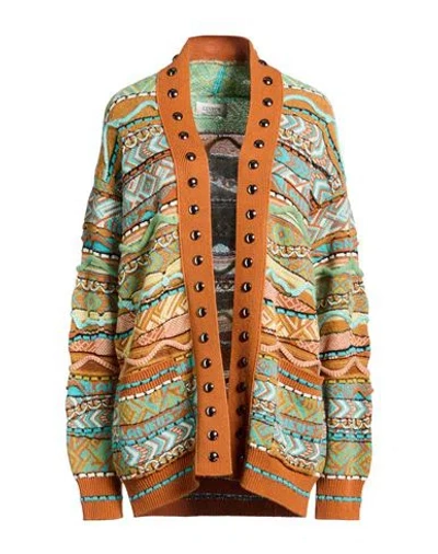 Laneus Woman Cardigan Turquoise Size 2 Polyamide, Alpaca Wool, Polyacrylic, Synthetic Fibers, Wool In Multi
