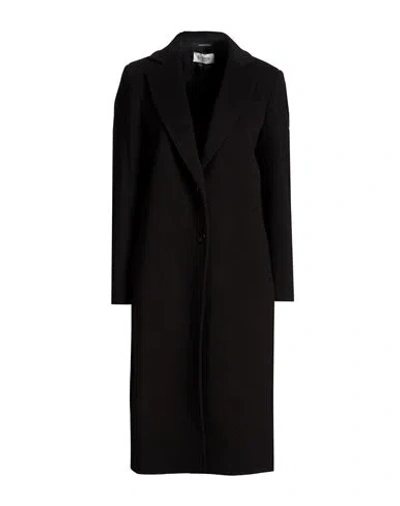 Laneus Woman Coat Black Size 8 Wool, Polyamide, Cashmere