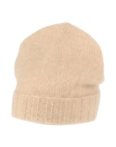 Laneus Woman Hat Beige Size Onesize Merino Wool In Sand