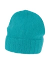 Laneus Woman Hat Turquoise Size Onesize Merino Wool In Blue