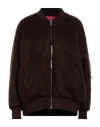 Laneus Woman Jacket Brown Size 6 Polyester, Mohair Wool, Polyamide In Brown