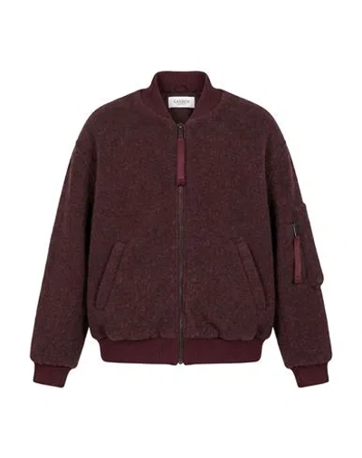 Laneus Woman Jacket Burgundy Size 4 Merino Wool, Polyamide, Elastane In Brown