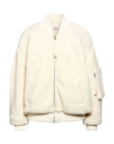 Laneus Woman Jacket Cream Size 4 Merino Wool, Polyamide, Elastane In Brown
