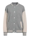 Laneus Woman Jacket Light Grey Size 10 Cashmere, Silk, Polyester In Gray