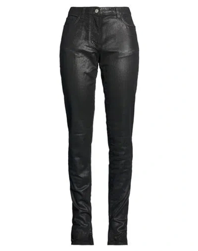 Laneus Woman Jeans Black Size 6 Cotton, Elastane