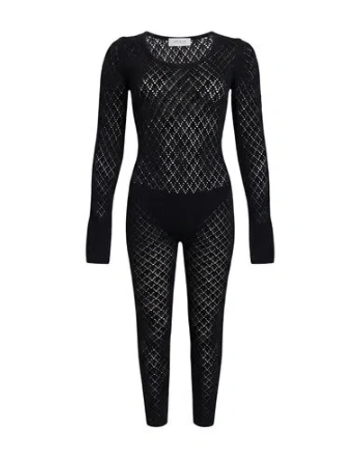 Laneus Woman Jumpsuit Black Size 2 Merino Wool, Polyacrylic, Polyester, Polyamide