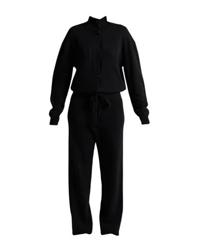 Laneus Woman Jumpsuit Black Size 6 Merino Wool, Baby Alpaca Wool
