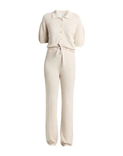 Laneus Woman Jumpsuit Cream Size 2 Cotton In Neutral