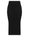 Laneus Woman Midi Skirt Black Size 8 Merino Wool, Cashmere In Black