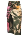 Laneus Woman Midi Skirt Dark Green Size 6 Viscose, Elastane In Green
