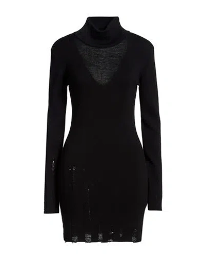 Laneus Woman Mini Dress Black Size 6 Merino Wool