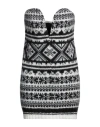 Laneus Woman Mini Dress Black Size 8 Polyamide, Alpaca Wool, Virgin Wool, Polyester In Black
