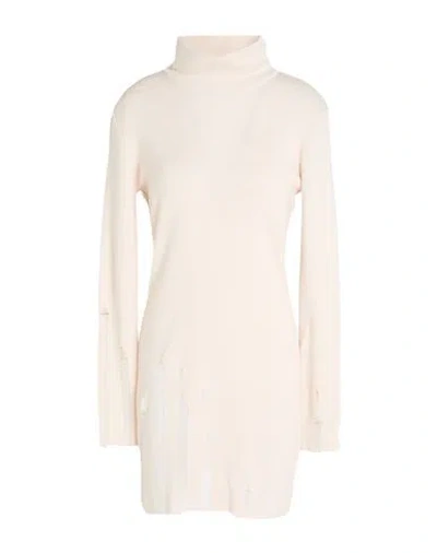 Laneus Woman Mini Dress Cream Size 6 Merino Wool In White