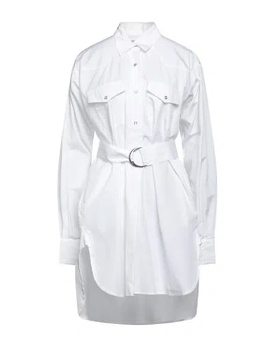 Laneus Woman Short Dress White Size 6 Cotton