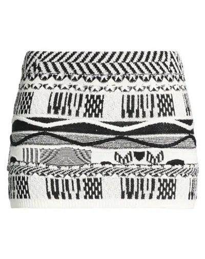 Laneus Woman Mini Skirt Black Size 6 Cotton, Polyester, Polyamide In Multi