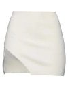 Laneus Woman Mini Skirt Ivory Size 4 Cotton, Lycra In White