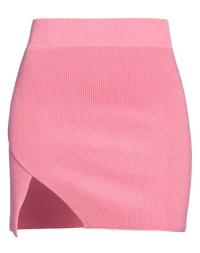 Laneus Woman Mini Skirt Pink Size 8 Cotton, Lycra