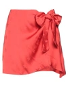 Laneus Woman Mini Skirt Red Size 6 Viscose