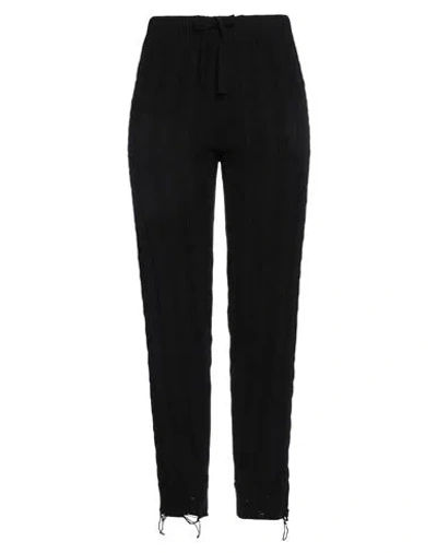 Laneus Woman Pants Black Size 14 Wool, Cashmere