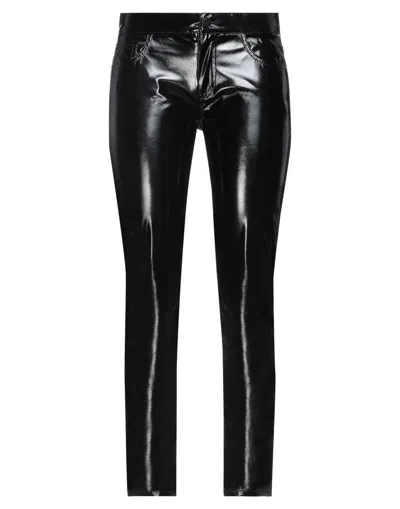 Laneus Woman Pants Black Size 2 Polyurethane, Polyester
