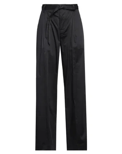 Laneus Woman Pants Black Size 4 Cotton, Elastane
