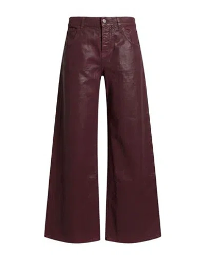 Laneus Woman Pants Burgundy Size 4 Cotton In Red