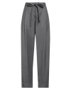 Laneus Woman Pants Grey Size 8 Virgin Wool, Elastane In Grey