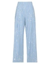Laneus Woman Pants Sky Blue Size 4 Cotton In Blue