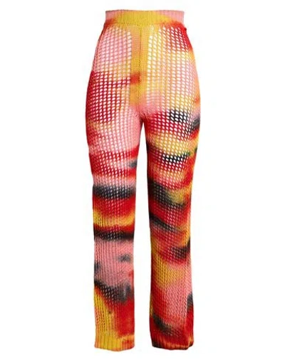 Laneus Woman Pants Tomato Red Size 6 Cotton, Elastane