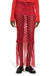 Laneus Knitted Skirt In Red