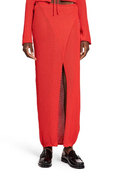 LANEUS OPENWORK KNIT LONG SKIRT