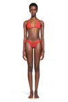 Laneus Knitted Bikini Set In Red