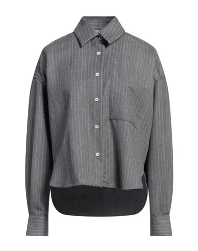Laneus Woman Shirt Grey Size 8 Wool, Elastane