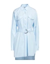 Laneus Woman Short Dress Sky Blue Size 8 Cotton