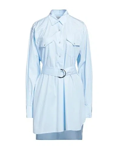 Laneus Woman Short Dress Sky Blue Size 8 Cotton