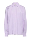 Laneus Woman Shirt Mauve Size 4 Cotton, Elastane In Purple
