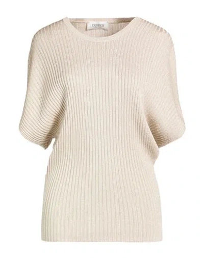Laneus Woman Sweater Beige Size 8 Viscose, Metal, Polyamide In Neutral