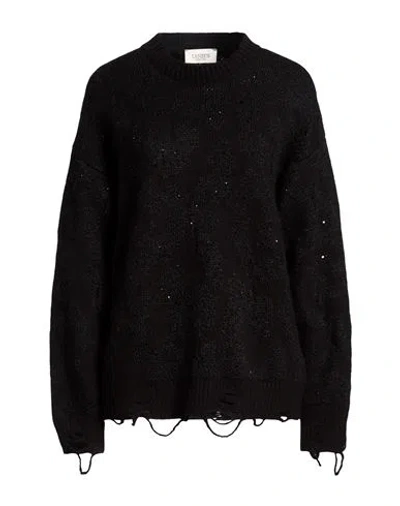Laneus Woman Sweater Black Size 2 Merino Wool, Polyester, Mohair Wool, Nylon, Wool