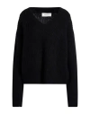 Laneus Woman Sweater Black Size 4 Baby Alpaca Wool, Polyamide, Virgin Wool, Polyester In Black