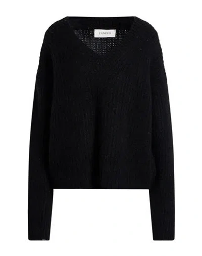 Laneus Woman Sweater Black Size 4 Baby Alpaca Wool, Polyamide, Virgin Wool, Polyester