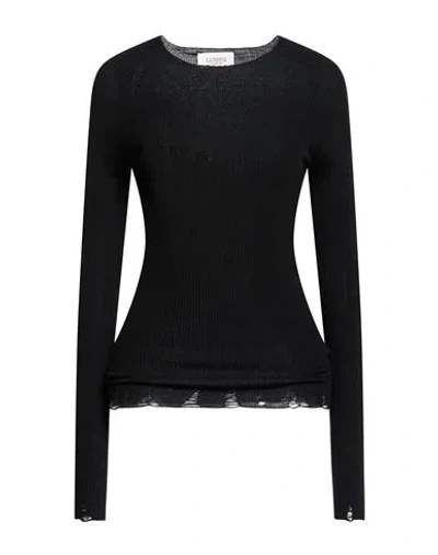 Laneus Woman Sweater Black Size 4 Merino Wool