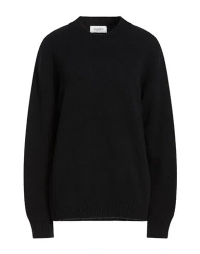 Laneus Woman Sweater Black Size 6 Cashmere, Silk, Polyester