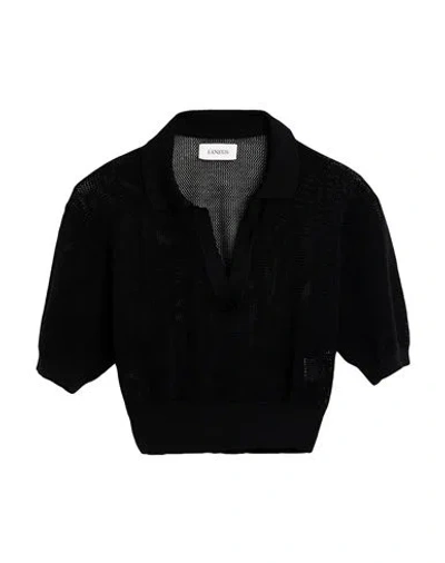 Laneus Woman Sweater Black Size 6 Cotton