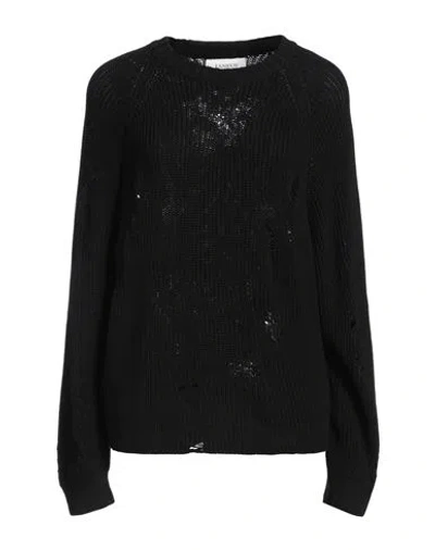 Laneus Woman Sweater Black Size 6 Viscose, Polyamide