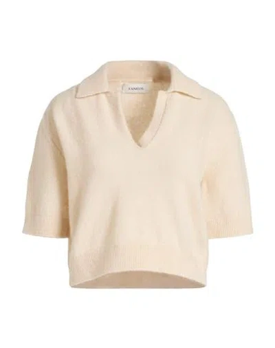 Laneus Woman Sweater Cream Size 4 Cashmere, Silk, Polyester In White
