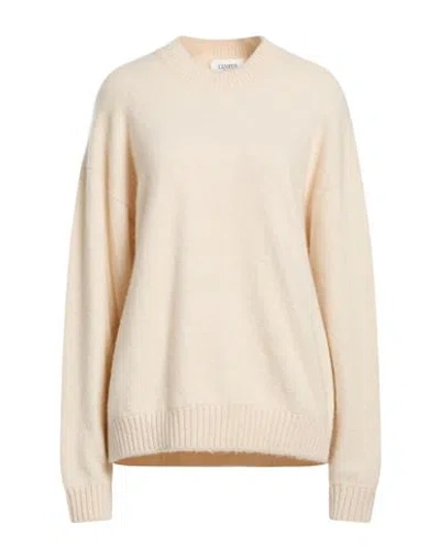 Laneus Woman Sweater Cream Size 8 Cashmere, Silk, Polyester In Neutral