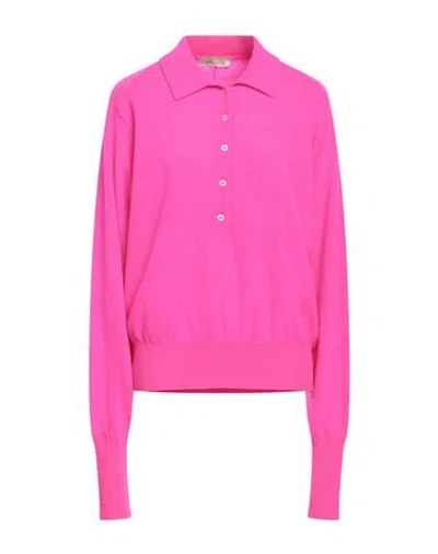 Laneus Woman Sweater Fuchsia Size 4 Merino Wool In Pink