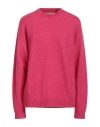 Laneus Woman Sweater Fuchsia Size 6 Cashmere, Silk, Polyester In Pink