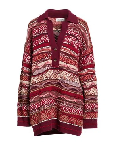 Laneus Woman Sweater Garnet Size 6 Polyamide, Alpaca Wool, Polyacrylic, Virgin Wool, Viscose In Red