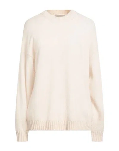 Laneus Woman Sweater Ivory Size 6 Cashmere, Silk, Polyester In White
